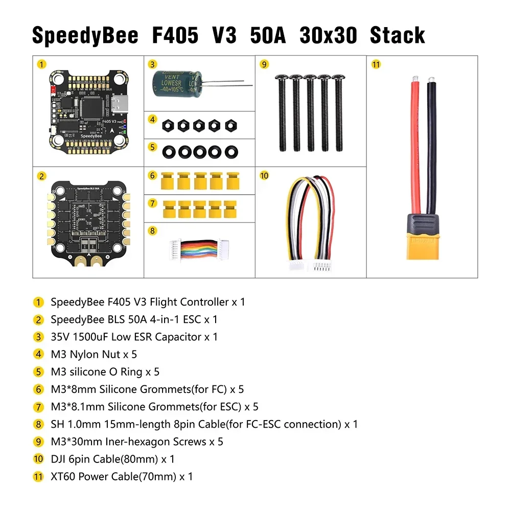 ชุดควบคุมการบิน SpeedyBee F405 - Speedybee F405 V4 Bls 55A Stack บทวิจารณ์และราคา